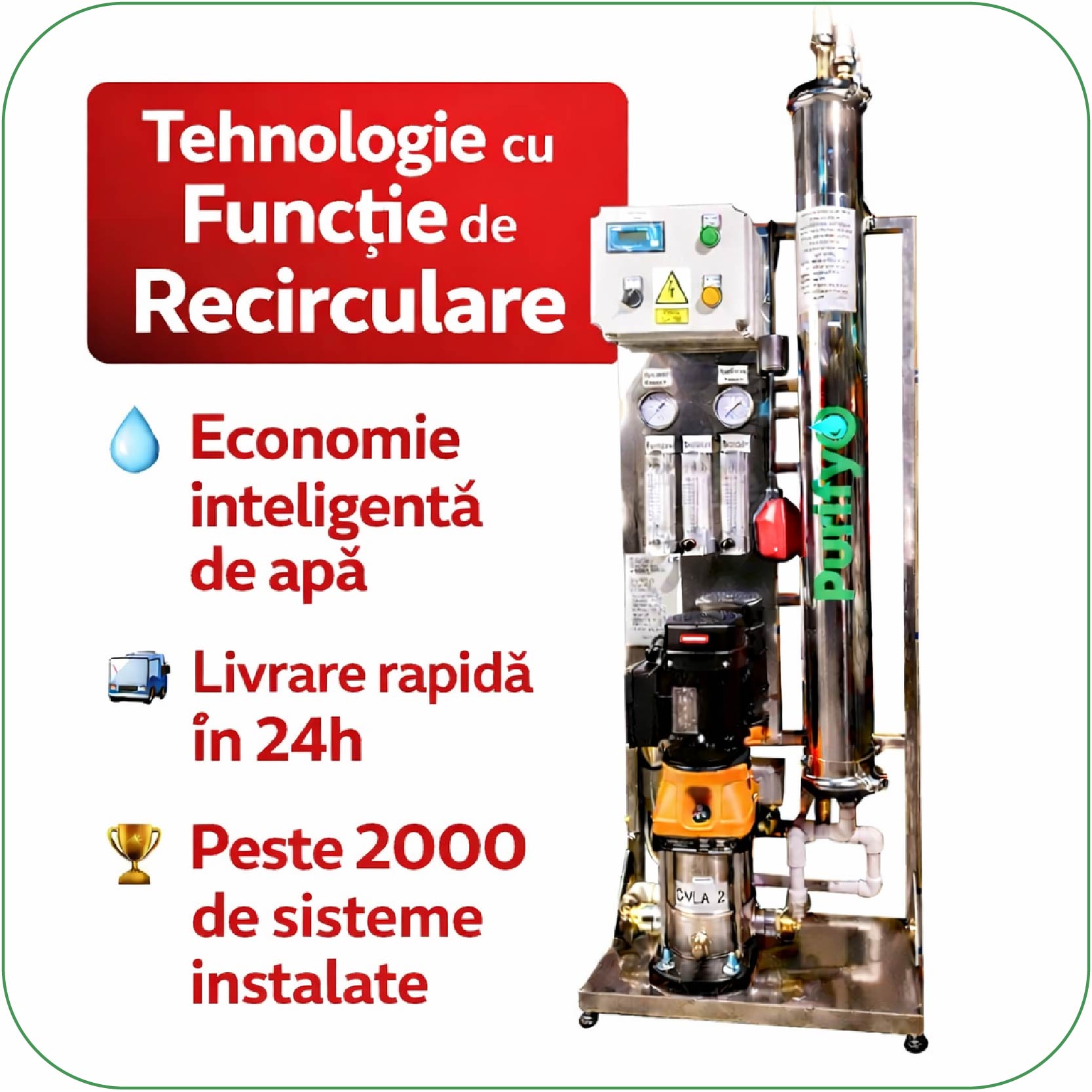 Osmoza Inversa 250 Litri/Ora- Demineralizare Industriala Purifyo