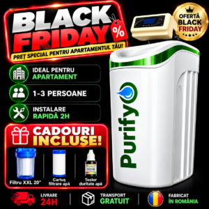 Dedurizator Purifyo SDP 11 Litri+ CADOU: Carcasa filtru, Tester duritate, Cartus tratare