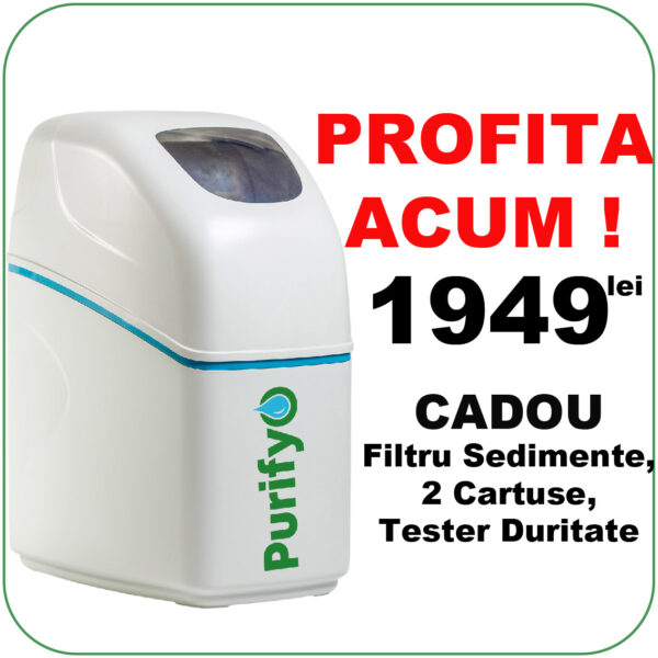 Dedurizator Purifyo SDP 11 Litri+ CADOU: Carcasa filtru, Tester duritate, 2 Cartuse tratare