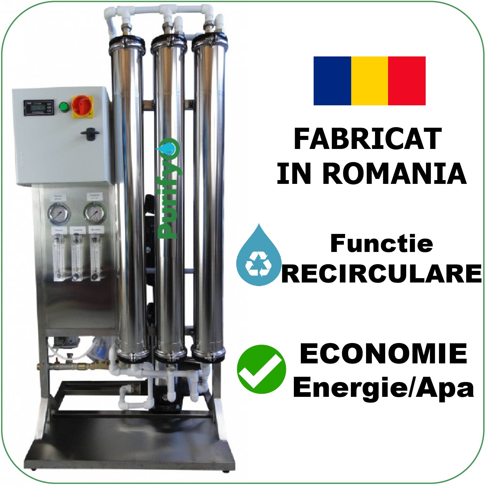 Osmoza Inversa 1000 L/H- Demineralizare Industriala Purifyo