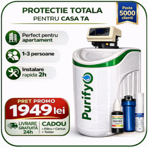 Dedurizator Purifyo SDP 11 Litri+ CADOU: Carcasa filtru, Tester duritate, Cartus tratare
