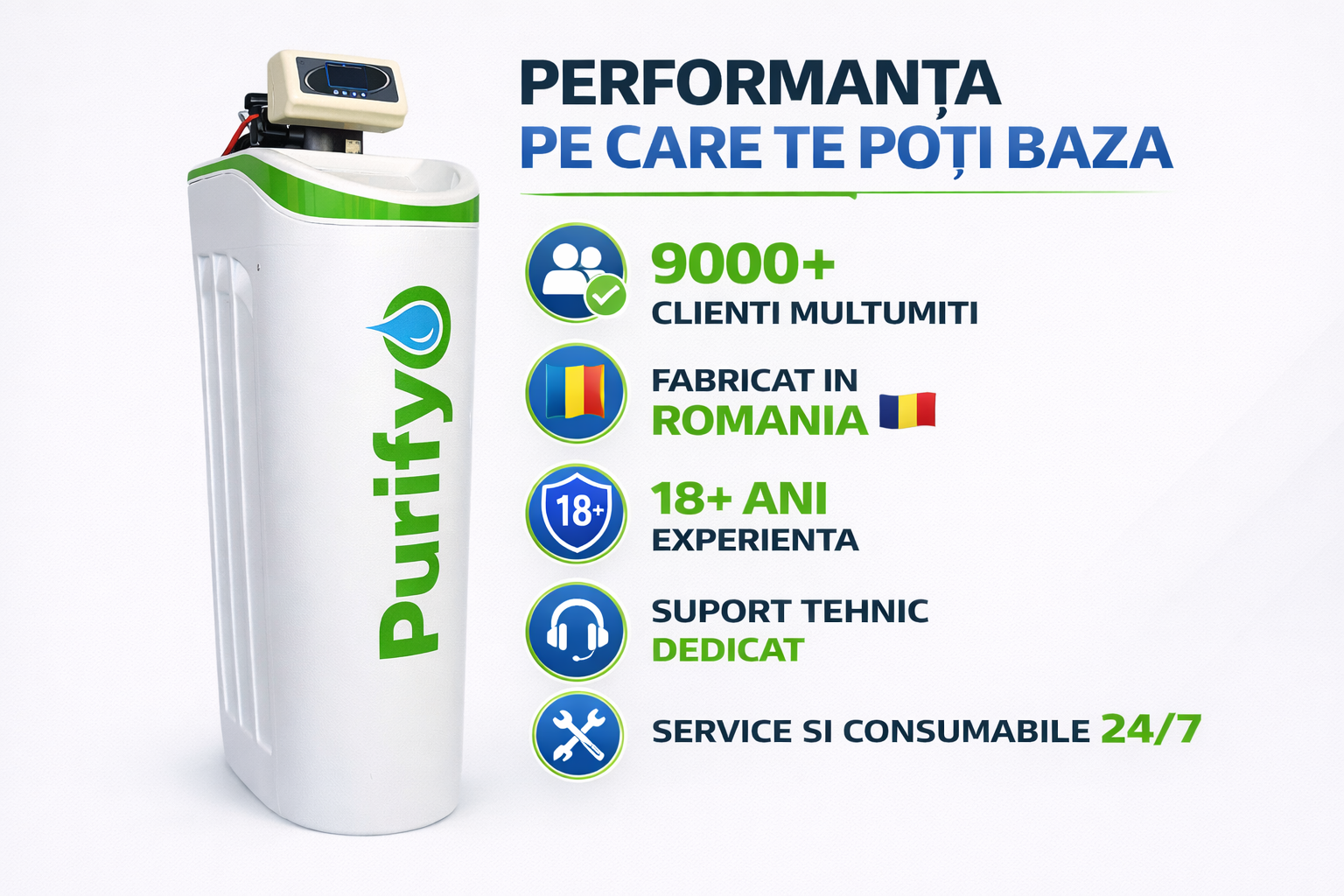 Dedurizatoare Purifyo pentru apa fara calcar, fier si mangan