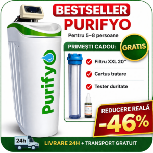 Statie Dedurizare Purifyo 26 Litri+CADOU: Carcasa filtru, Tester duritate, Cartus tratare