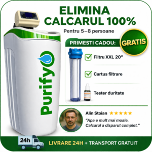 Statie Dedurizare Purifyo 26 Litri, 5-8 persoane, dedurizator apa automat,volumetric  +CADOU: Carcasa filtru, Tester duritate,Cartus tratare