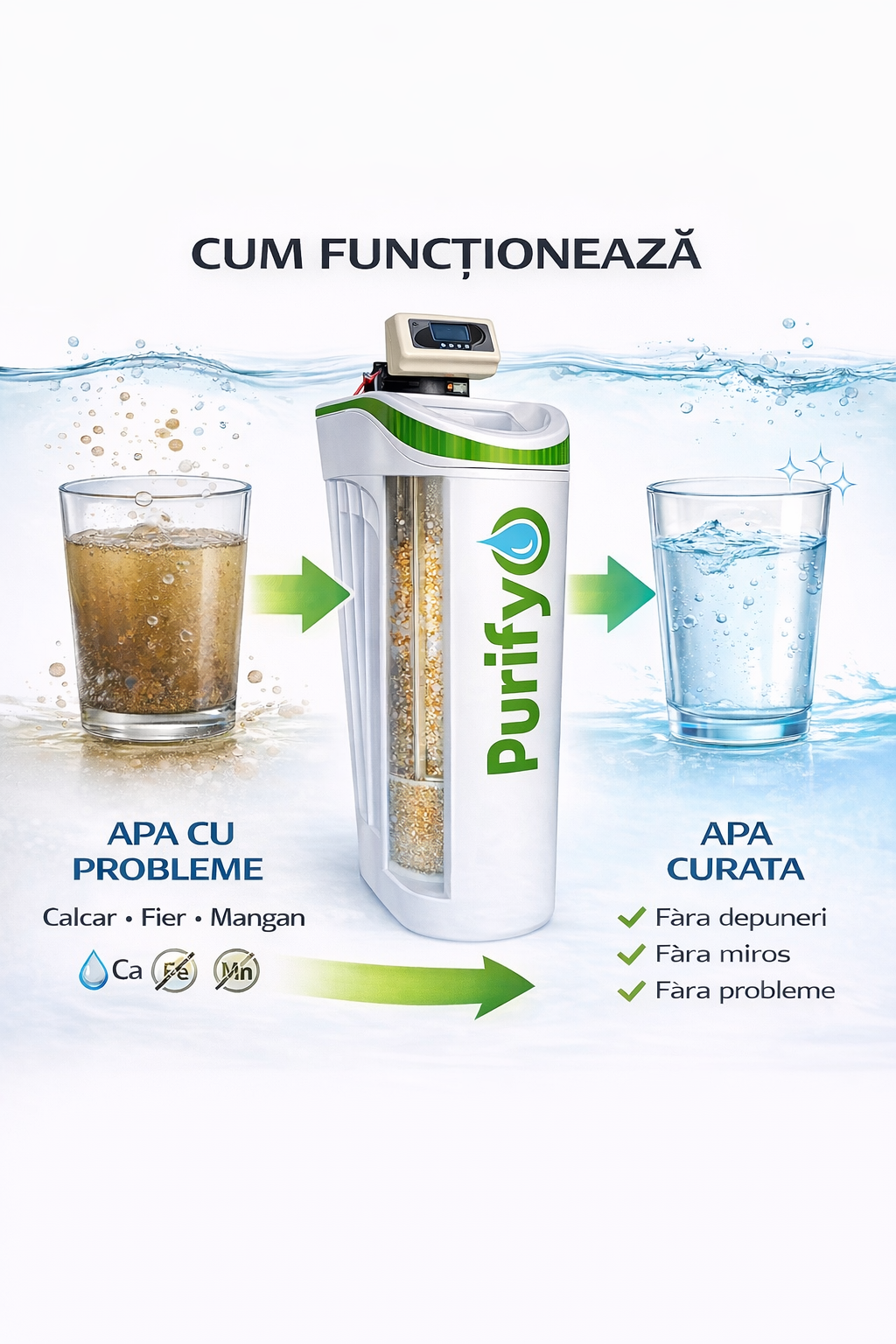 Dedurizator pentru eliminarea fierului, manganului si calcarului din apa