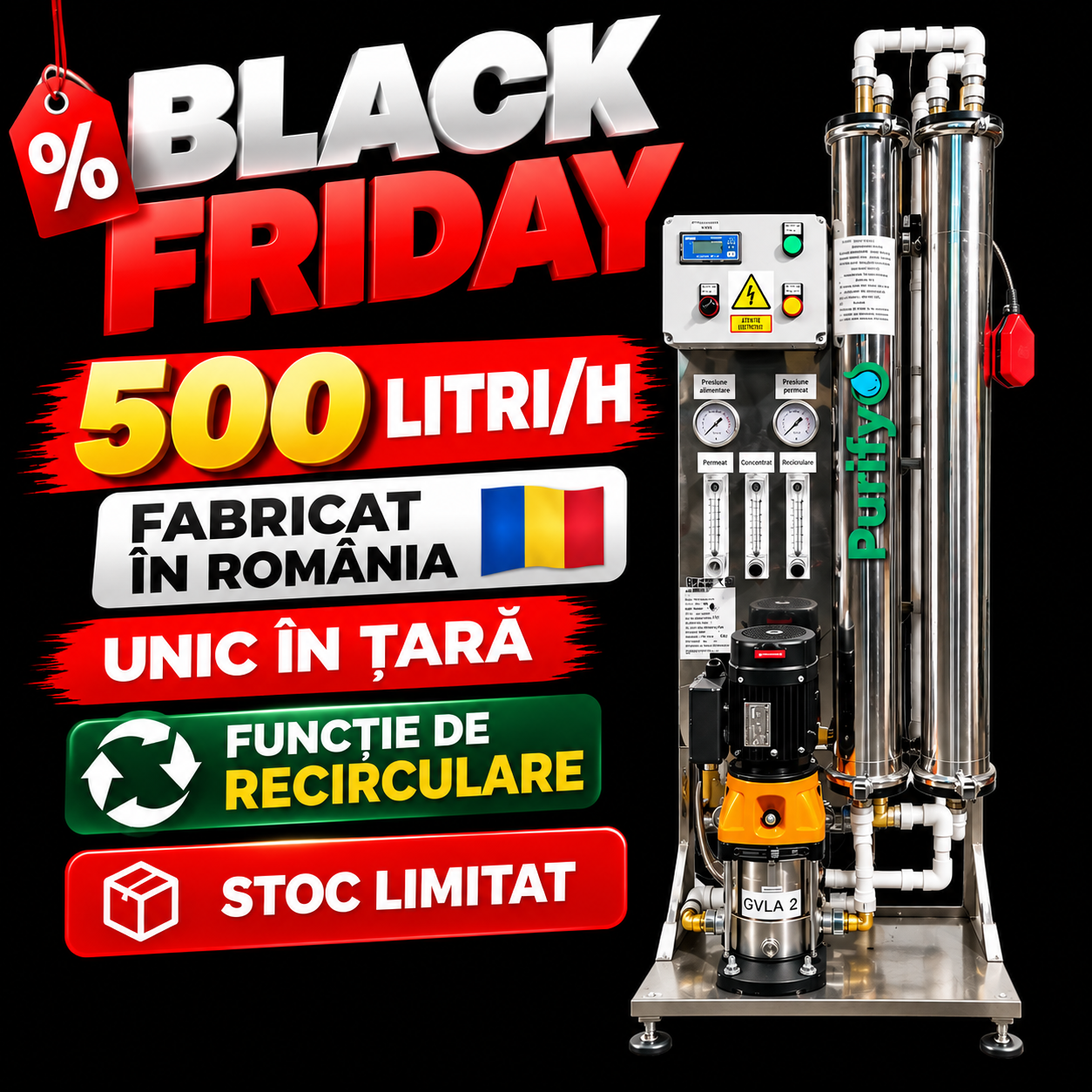 Osmoza Inversa 500 Litri/Ora - Demineralizare Industriala