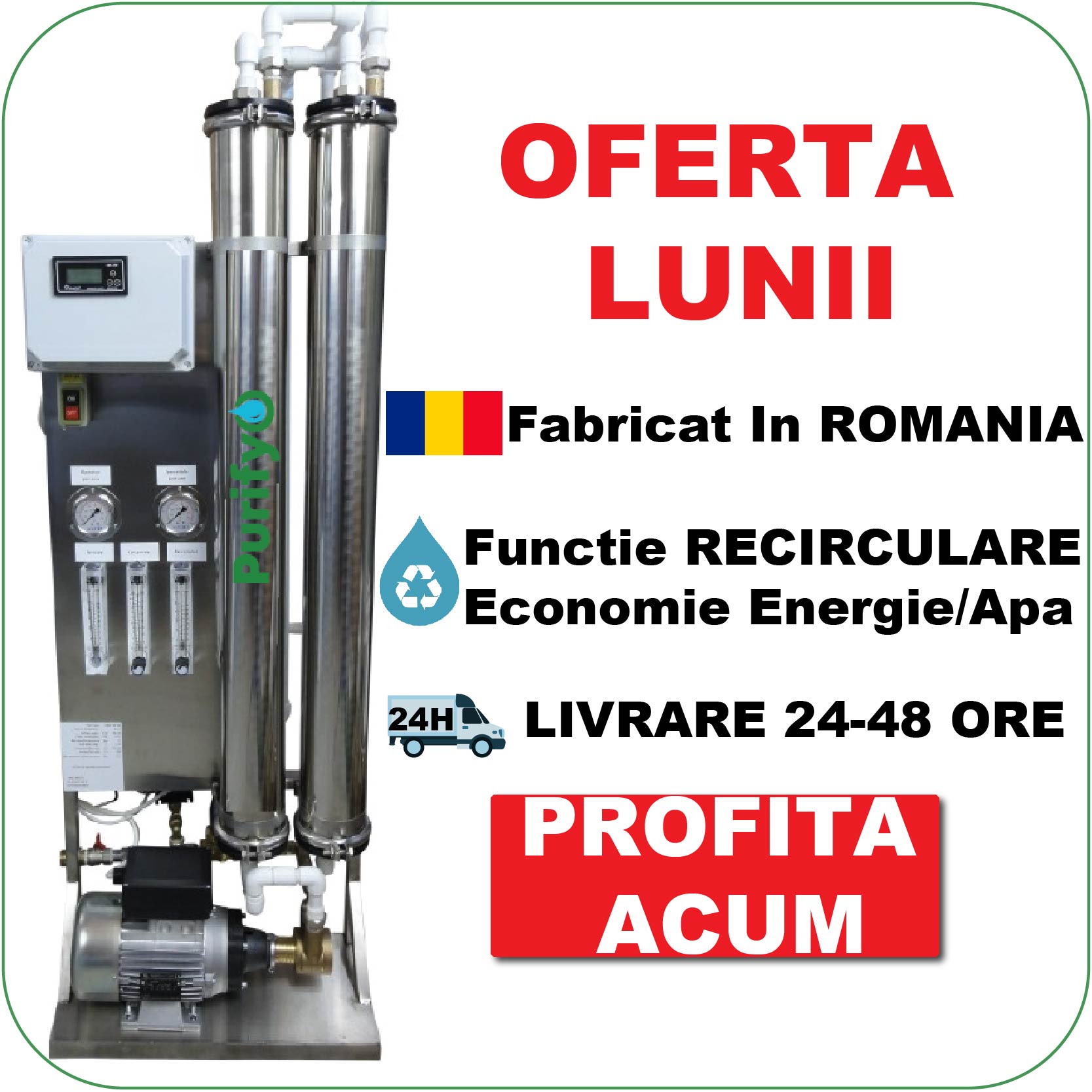 Osmoza Inversa 500 Litri/Ora - Demineralizare Industriala