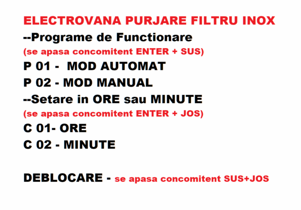 Filtru de Sedimente cu Sita INOX si Purjare AUTOMATA 3” - imagine 4