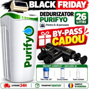 Dedurizator Purifyo 26 litri + Cadou By Pass